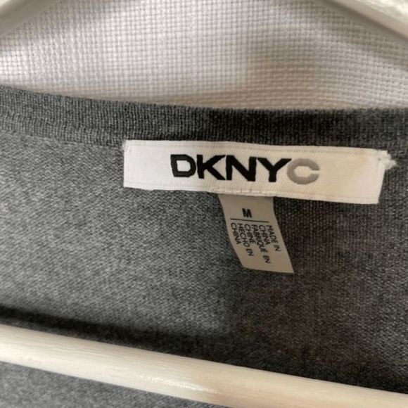 DKNY Gray Button Front‎ Ruffle Cardigan - Picture 3 of 3